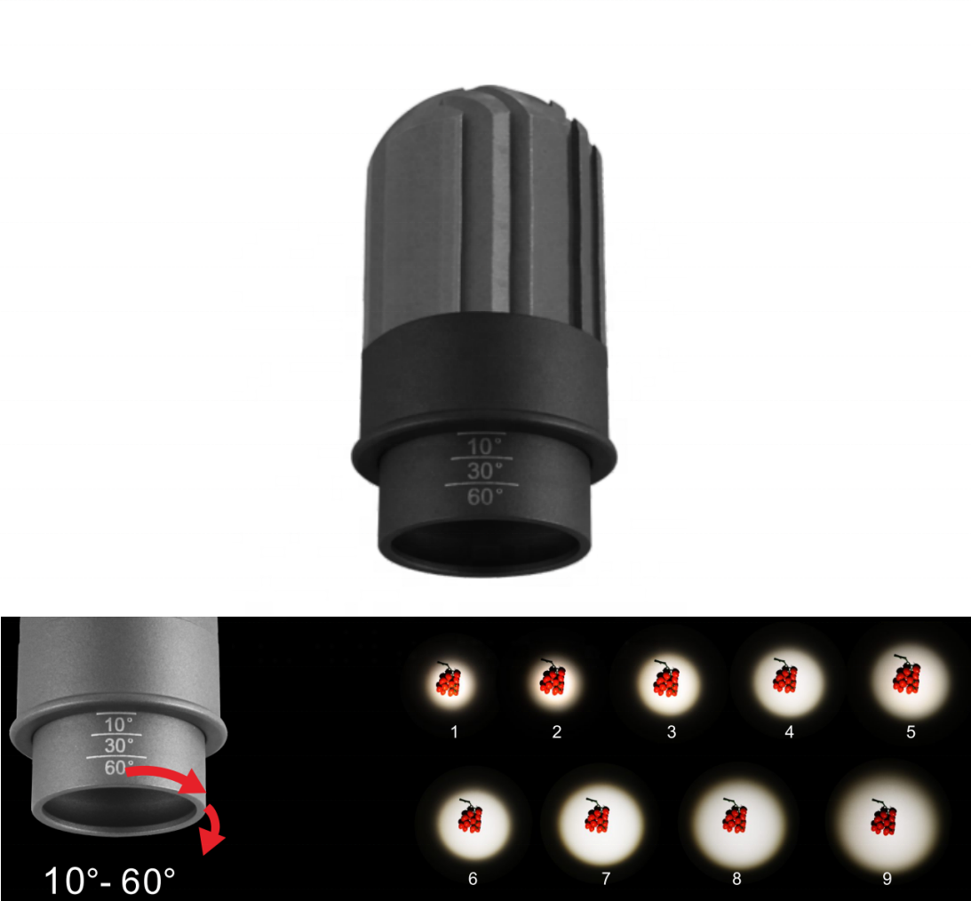 GUPO 10-60 Degrees Zooming Led Ceiling Light 7Watt GU10 MR16 GU5.3 Recessed Spotlight Zoomable Modular