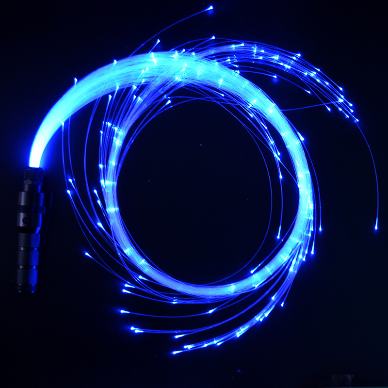 High Quality Battery Operated LED RGB Fiber Optic Whip Light with End Glow Flashing Effect for Dance