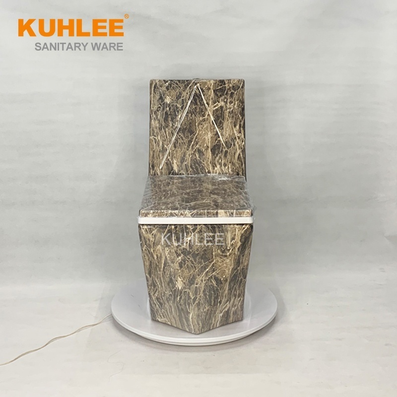 Marble Design Toilet Black Color Diamond WC Bathroom Well Received Sanitary Wares Ceramic One Piece Toilet