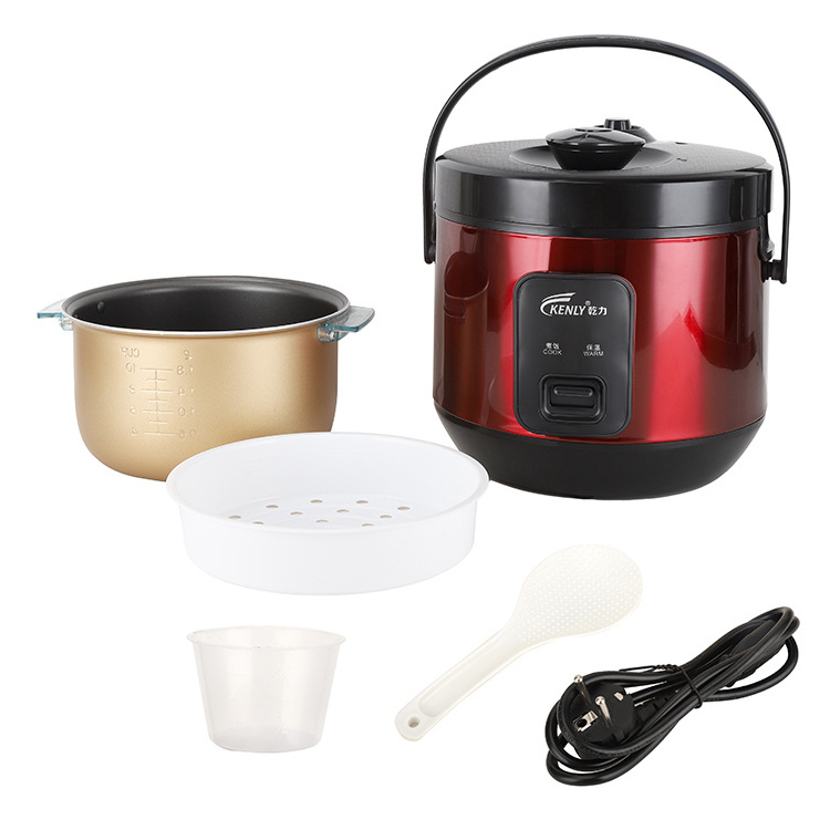 1.8L Red Tinplate Automatic Quick Cook Keep Warm Portable Electric Rice Cooker With Non Stick Inner Pot