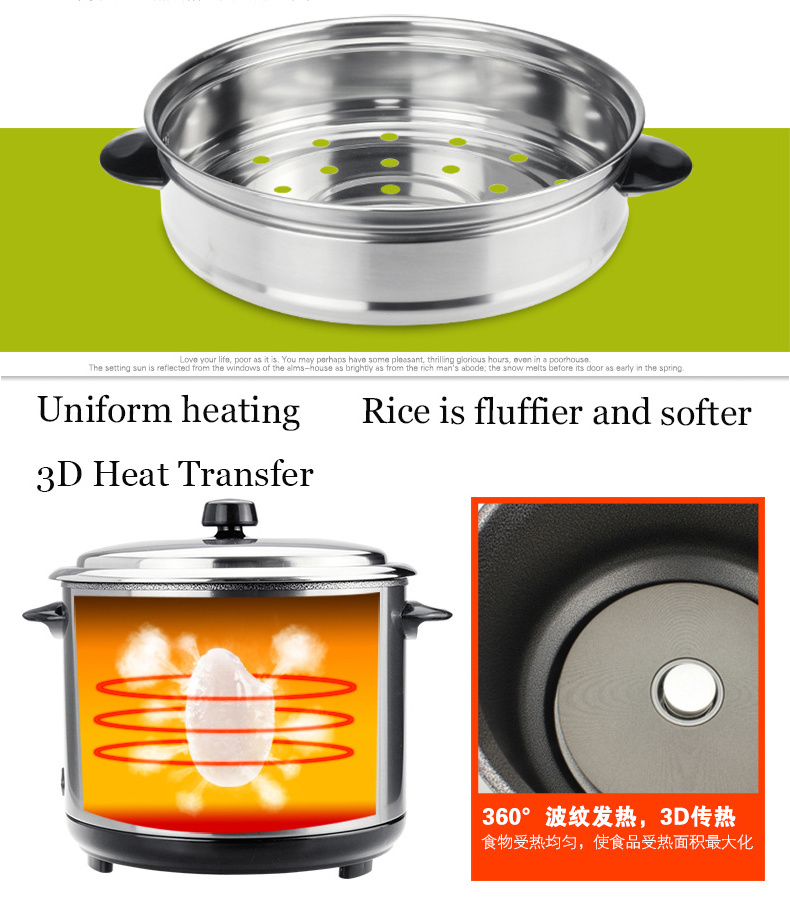 Cylinder Solar Rice Cooker Steam 1.8l Industrial Big Size Steel Rice Cooker