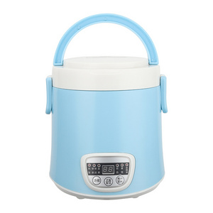 Wholesale Cylinder 0.6L Blue Mini Digital Multifunction Portable Electric Rice Cooker With Non Stick Inner Pot