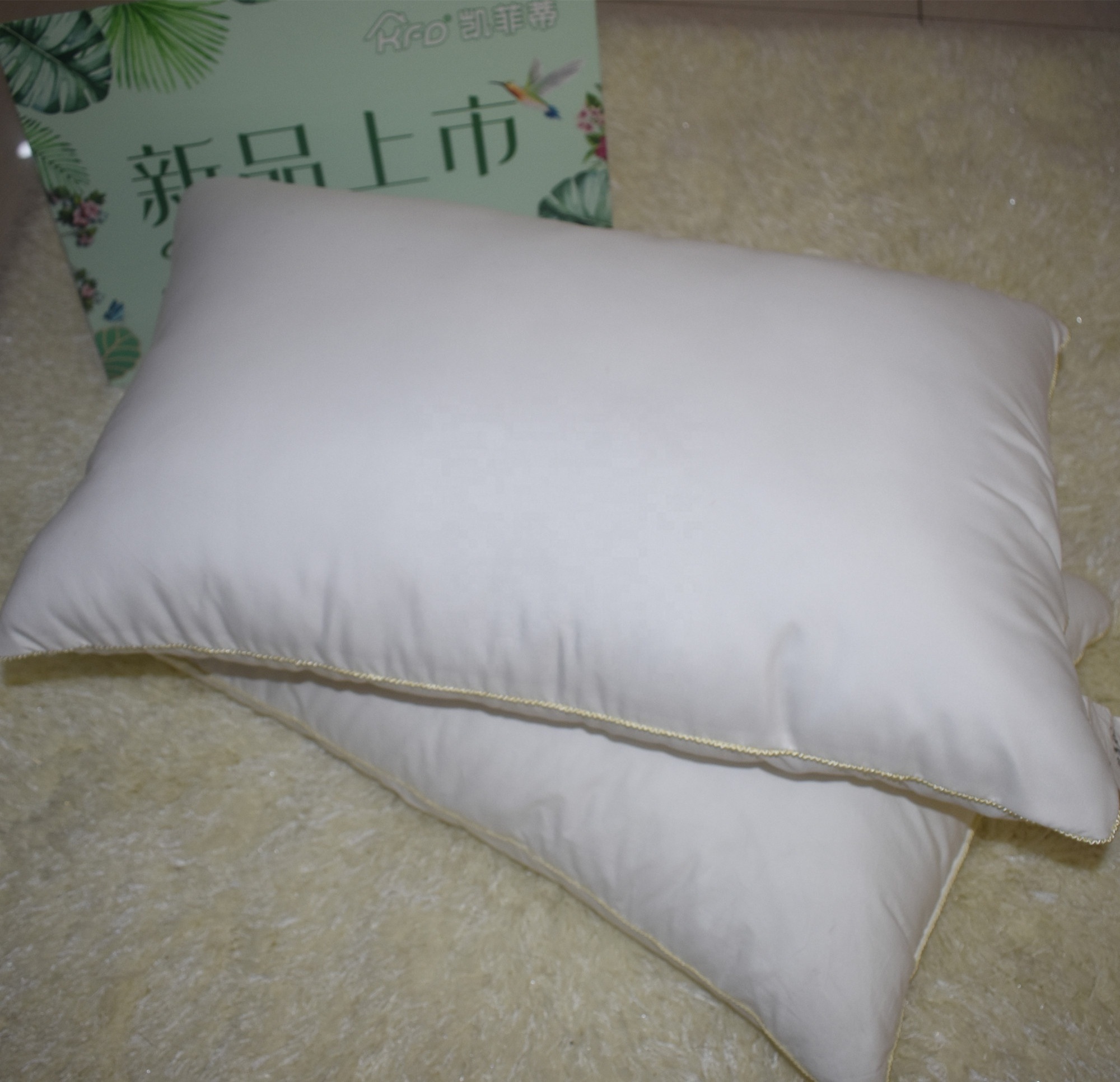 standard size 48x74cm 800g polyester fiber bed pillow for home