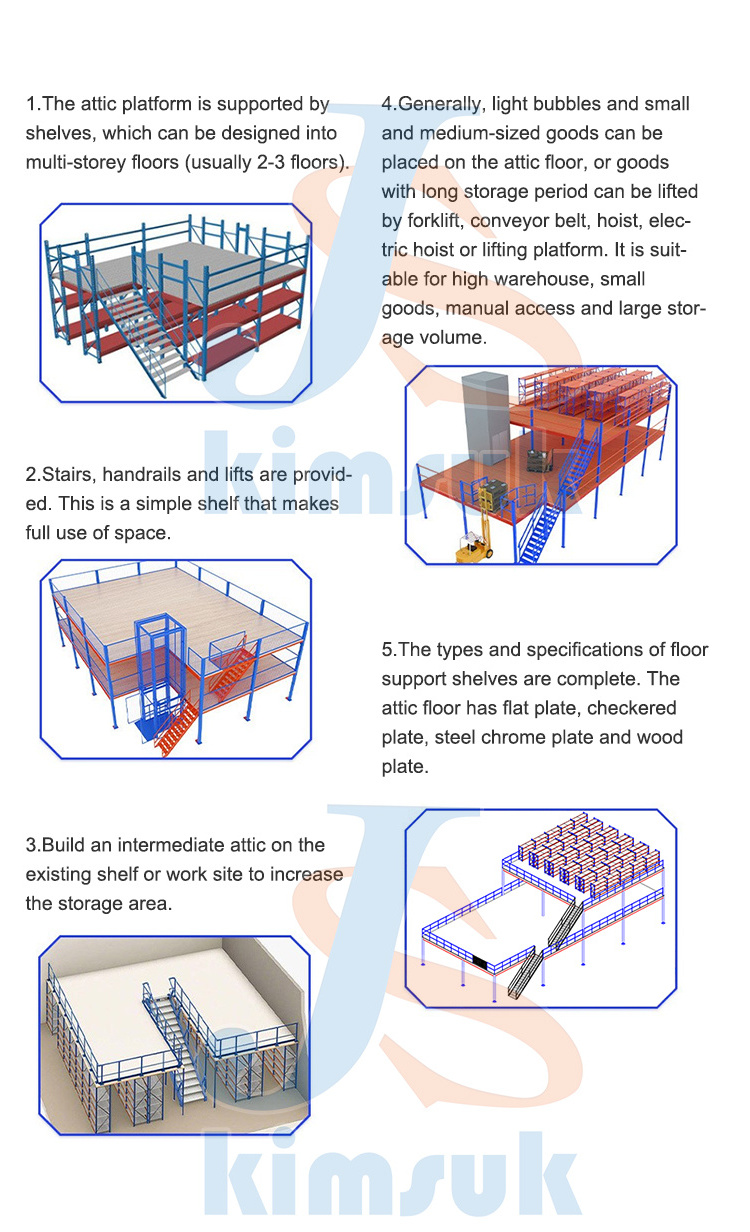 Industrial Warehouse Rack Shelf Mezzanine Storage Shelving Steel mezzanine heavy duty steel mezzanine floor