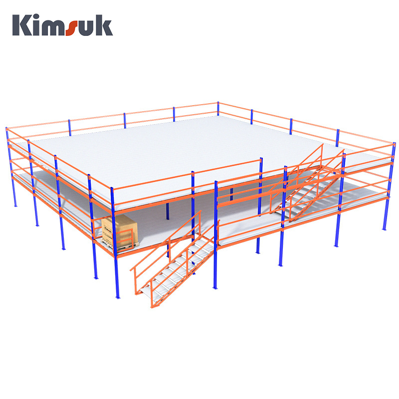 Warehouse Heavy Duty Steel Loft Platform Shelf Storage Attic Rack Pallet Racking Supported Mezzanine Floor Racks System