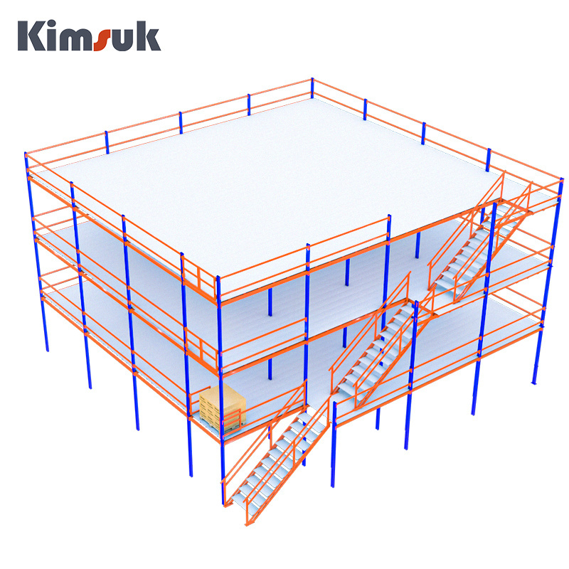 Warehouse Heavy Duty Steel Loft Platform Shelf Storage Attic Rack Pallet Racking Supported Mezzanine Floor Racks System