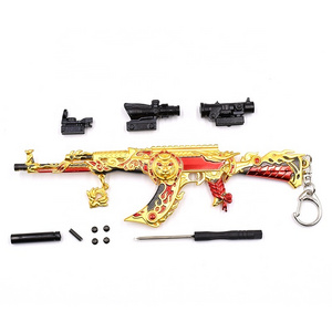 New Arrival AKM Guns Model Keychain Sniper Rifle with 4/6 Times Red Scope Metal Zinc Alloy Keychain from Manufacture for Gift