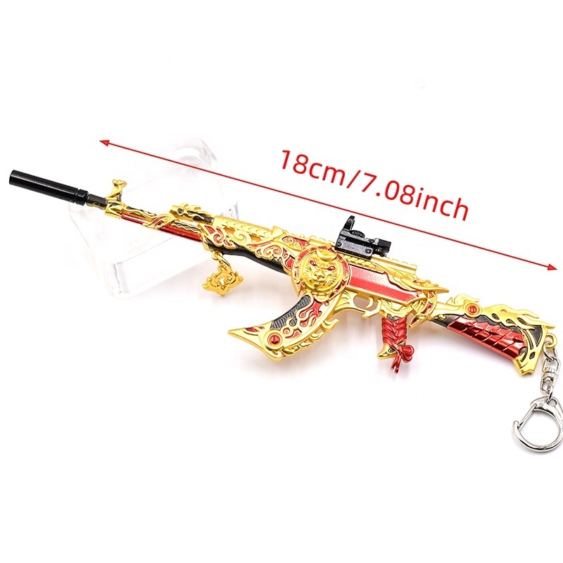 New Arrival AKM Guns Model Keychain Sniper Rifle with 4/6 Times Red Scope Metal Zinc Alloy Keychain from Manufacture for Gift