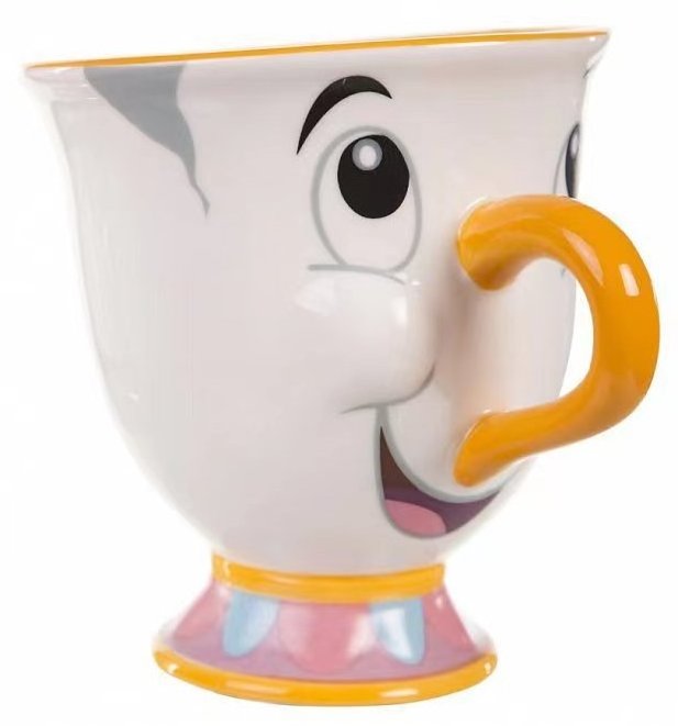 Gdkk 3D Cartoon Drink Water 3 Coffee Mugs Big Nose Ceramic Beauty and The Beast Creative HANDGRIP Presents for 1 Users