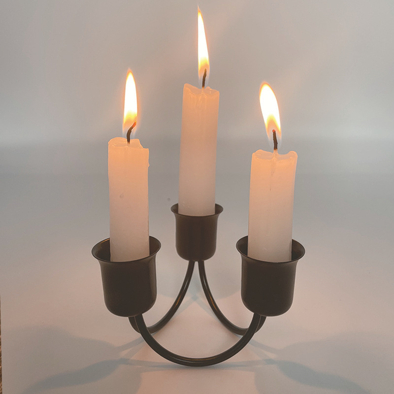 Gk Solid iron table top Pillar Candles Tall Taper Long Thick candle holder chimney for wedding/birthday party/event candle holder