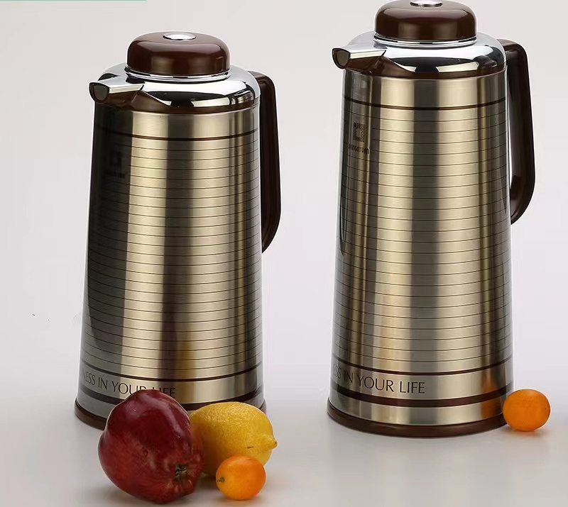 1.9L Large Capacity Thermos Coffee Pot Keep Hot Cold Bottle Jug with Handle Saudi Arabic Insulation Stainless Steel Party Modern