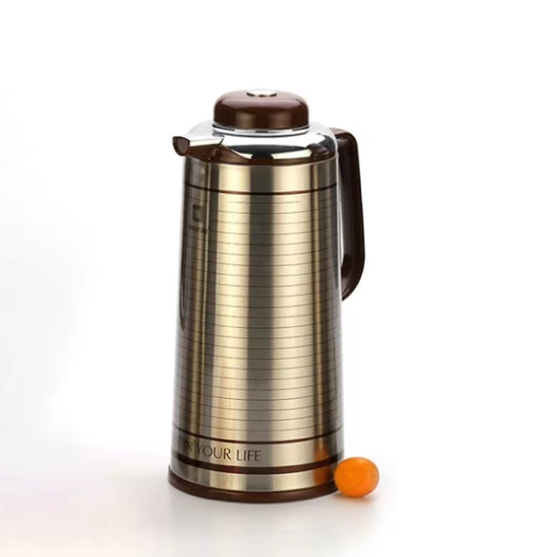 1.9L Large Capacity Thermos Coffee Pot Keep Hot Cold Bottle Jug with Handle Saudi Arabic Insulation Stainless Steel Party Modern