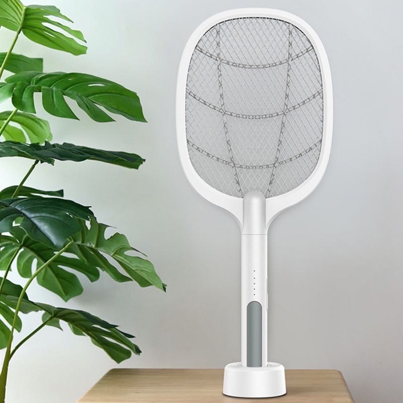 Li-Battery Insect Trap Mosquito Zapper Racket,360 Surround Light Mosquito Killer USB Charging mosquito bat with light