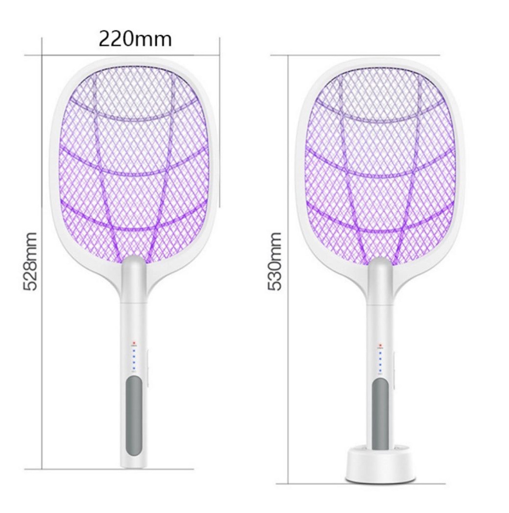 Li-Battery Insect Trap Mosquito Zapper Racket,360 Surround Light Mosquito Killer USB Charging mosquito bat with light