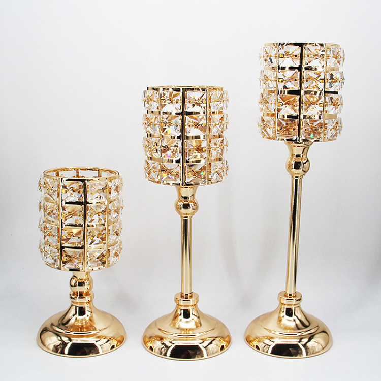 Hand Made Luxury Crystal Candle Holder,Wedding  table centerpiece classic handmade crystal beads candelabra candle stand