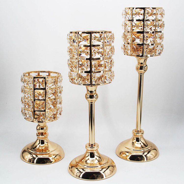 Hand Made Luxury Crystal Candle Holder,Wedding  table centerpiece classic handmade crystal beads candelabra candle stand