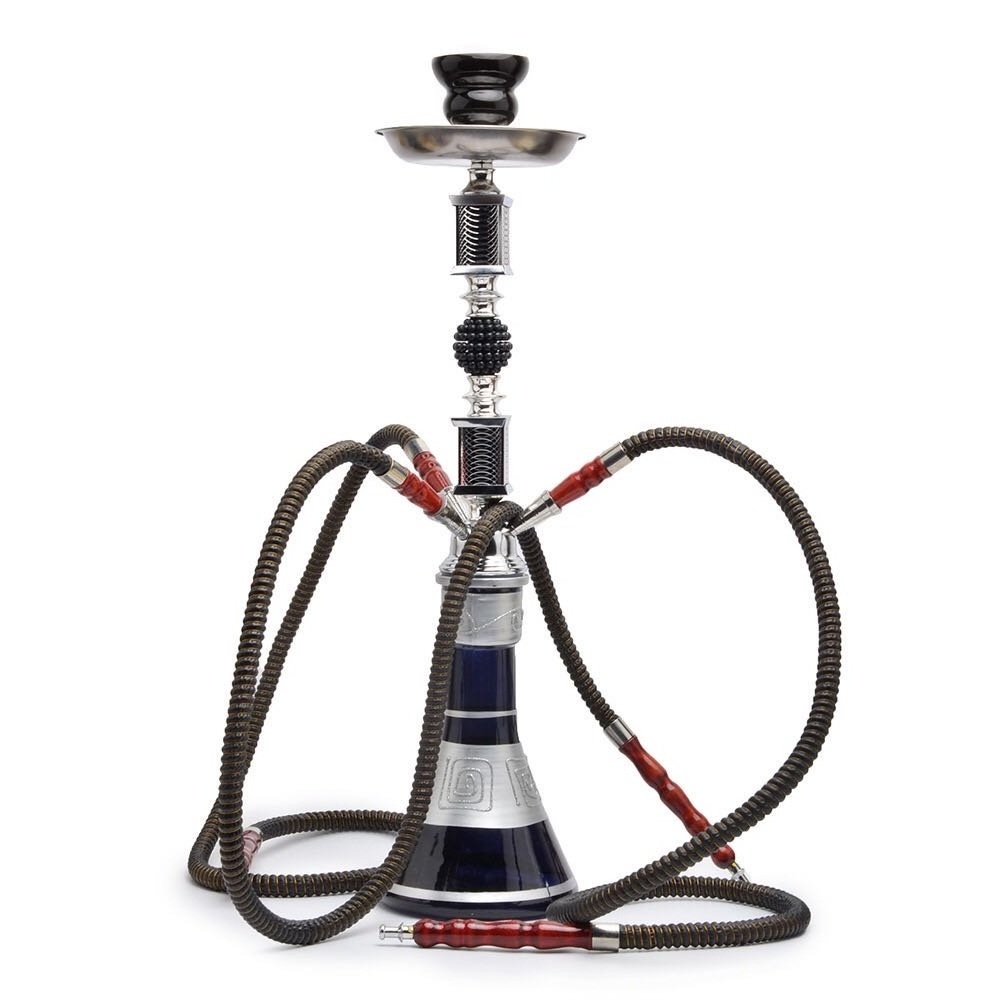 Metal Iron Single Double small ice hose Medium 58cm Russian Alpha Model Blue Black Shisha Stainless Steel Hookah hookah shisha