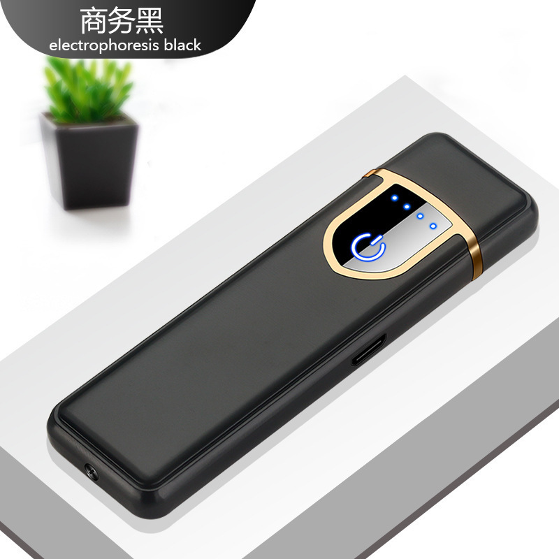 Gk New fingerprint unlock induction dual arc lighter usb charger Cheap Zinc Alloy Electronic Tesla Double Sides USB Lighter