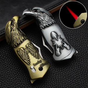 Eagle Head Cigarette Set Creative Metal windproof lighter cigarette set metal portable Outdoor Windproof Cigarette Lighter