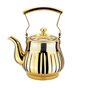 decorative stainless steel colorful turkish samovar  Restaurant Hotel Kettle Supplies Stainless Steel Arabian Whistle Tea Pot