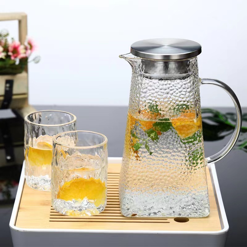 gdkk Arab Muslim household High Borosilicate Tea Milk Juice cup Thickened 5 piece set Clear Glass Cold Kettle and Coffee Tea Cup Set