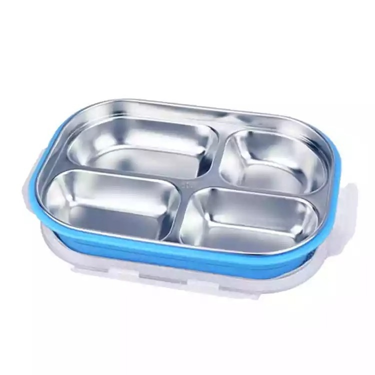 colorful 304 Stainless Steel Thermal Lunch Box  and Plastic Food Containers Bento Insulated Lunchbox  with Compartment