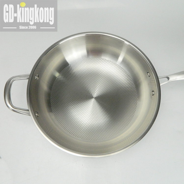 Wholesale Latest kitchen cooking induction Non Stick stainless steel  frying pan 32cm 34cm with cover non stick anti scratch wok