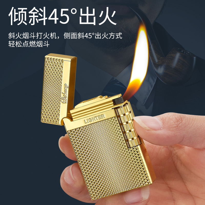 Butane Recycle Filling Cigar Lighter Gas Open Flame metal grinding wheel creative send boyfriend Cigarette Lighters in Bulk