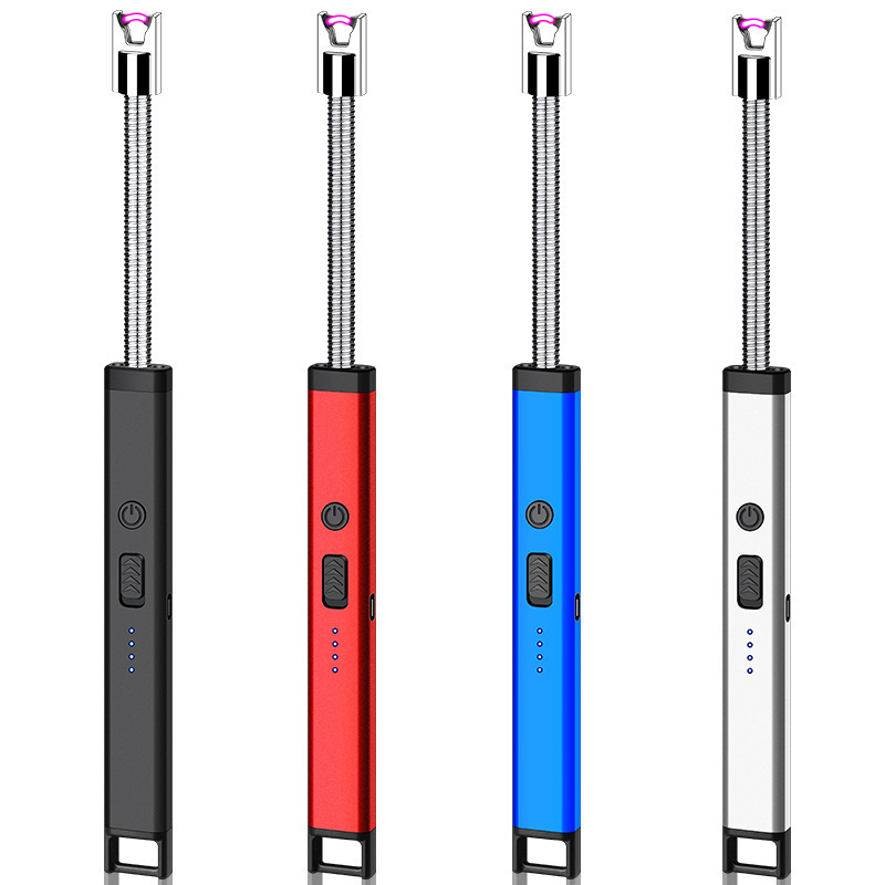 Gk 360 Degree Rotation Plasma arc Lighter USB Rechargeable Flexible Neck for Candles Aromatherapy Camping BBQ and Firework