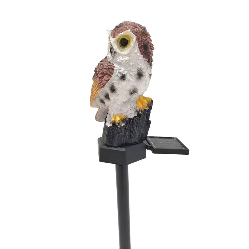 Owl LED solar lawn lamp waterproof courtyard decoration landscape lamp resin ground plug lamp