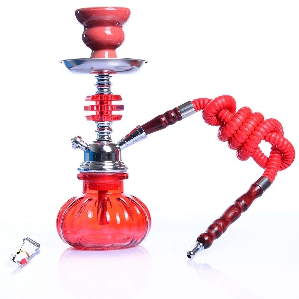 2022 11 Inch Hookah 2 Hose New Portable Glass Shisha Arabic Hookah  pot Set acrylic Smoke Bottle Bar hookah flavor