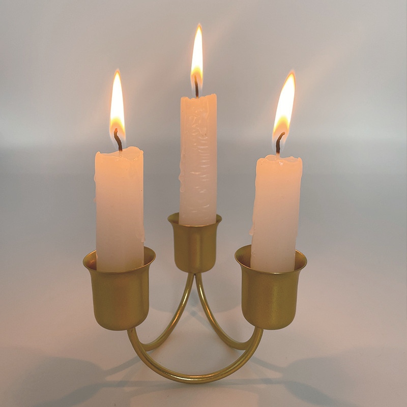 Gk Solid iron table top Pillar Candles Tall Taper Long Thick candle holder chimney for wedding/birthday party/event candle holder