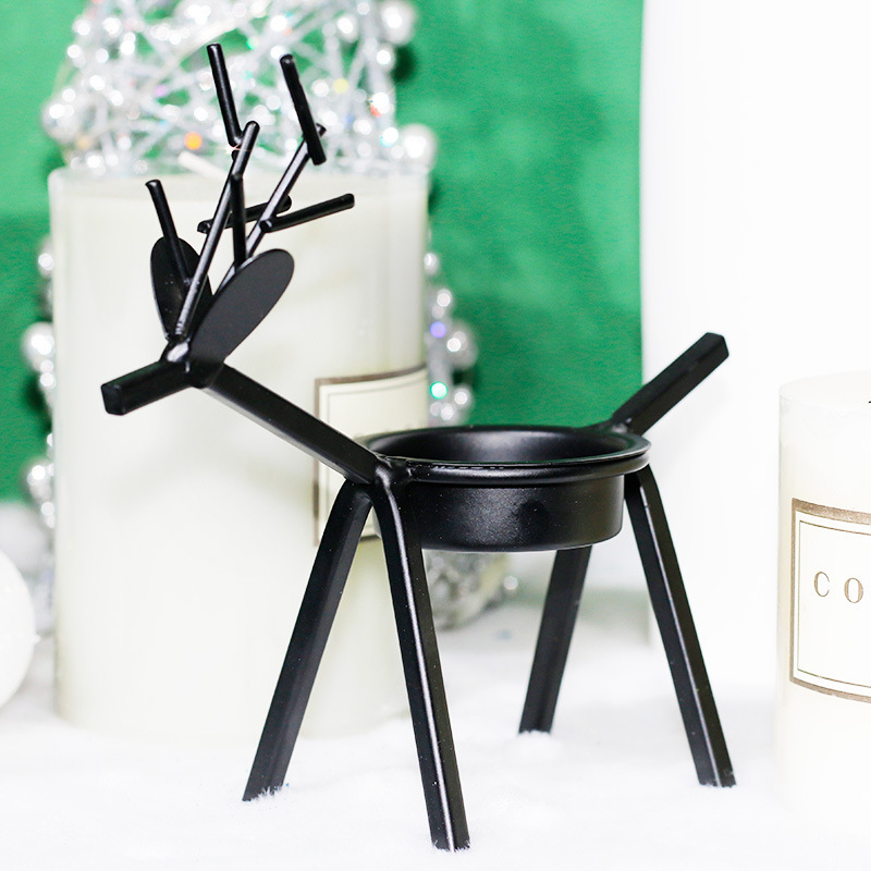 gdkk Creative Iron Tealight Candle Holder Holiday Decorating Candle Holders,European deer candlestick Christmas gift