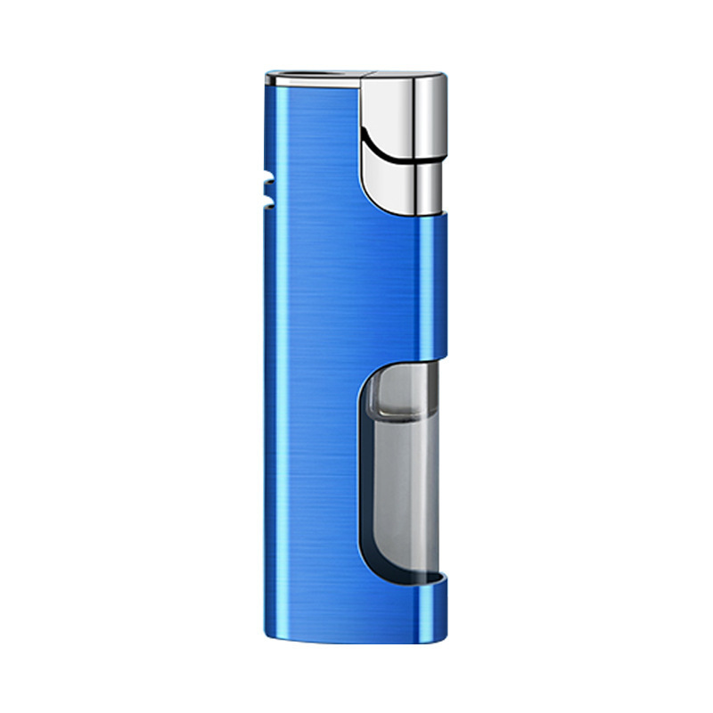 straight punch lighter gift box packaging lighter torch blue four jet flame windproof cigarette lighter