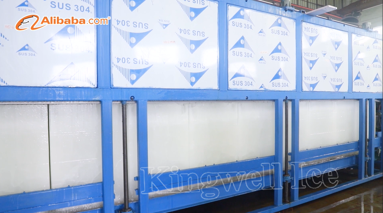 Direct cooling Ice block making machine 15 tons with automatic ice harvest and ice pushing system