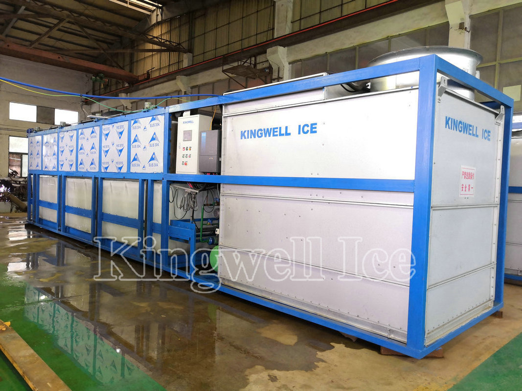 Direct cooling Ice block making machine 15 tons with automatic ice harvest and ice pushing system