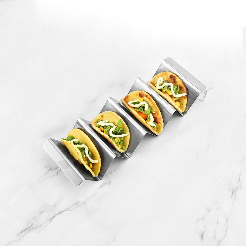 4 compartment taco holder metal stainless steel mexican good taco trays