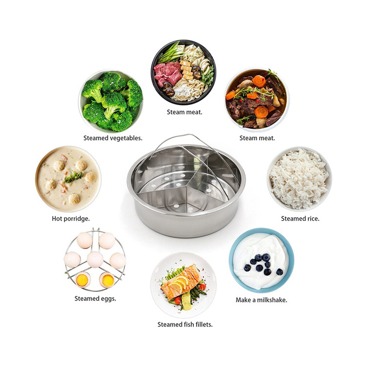 Stainless Steel Silicone Vegetable Food Steamer Basket Accessories Set Instant Pressure Pot Cooker