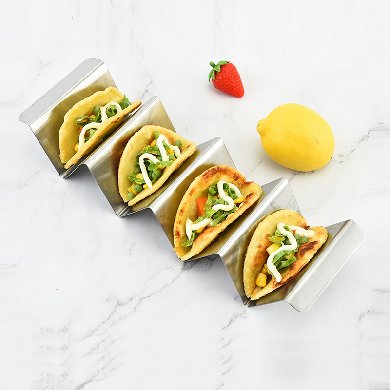 4 compartment taco holder metal stainless steel mexican good taco trays