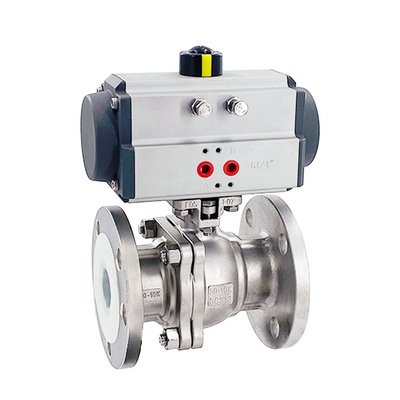 High platform flange two-piece full bore pneumatic ball valve stainless steel ball valve