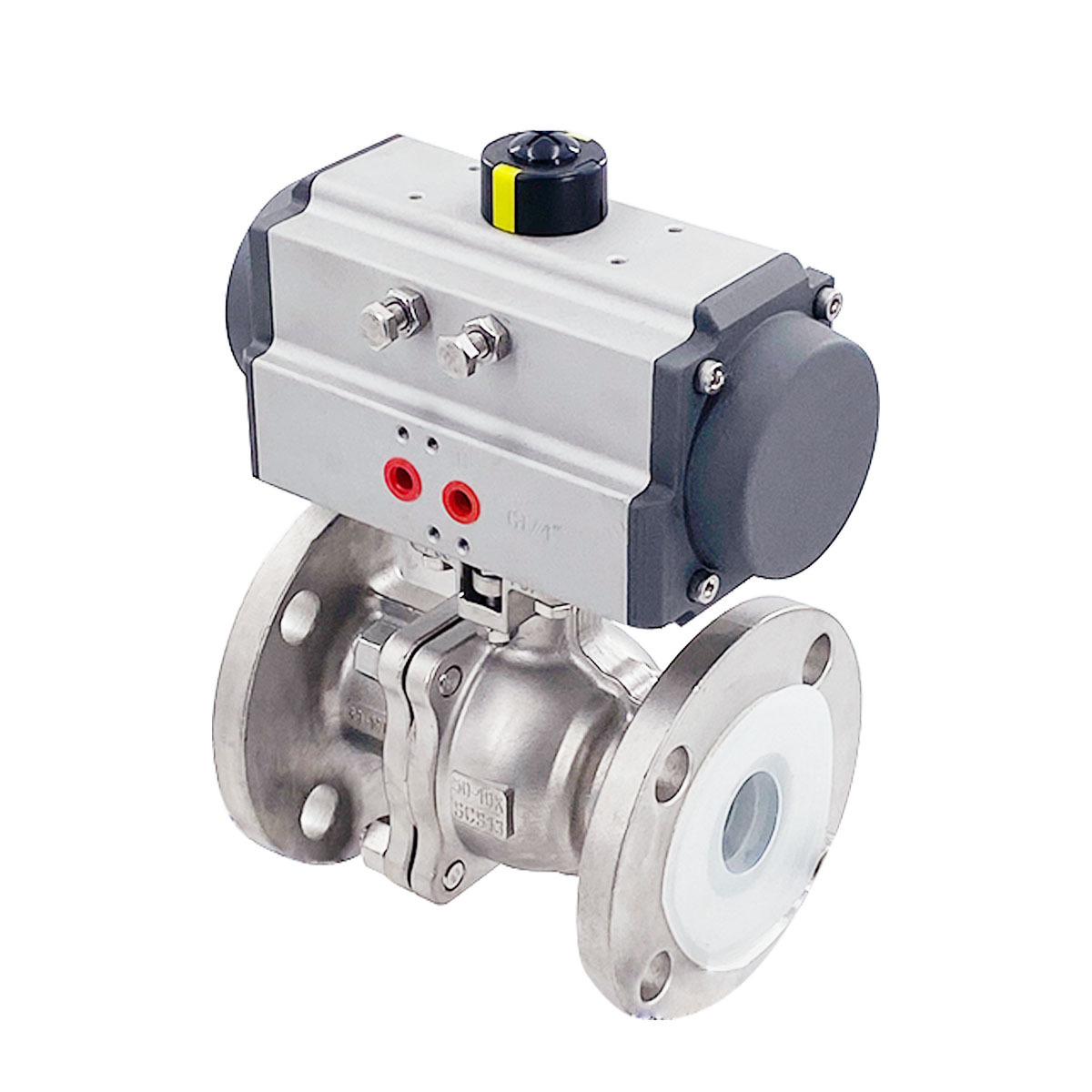 High platform flange two-piece full bore pneumatic ball valve stainless steel ball valve