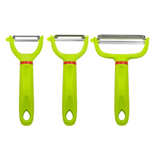 Kitchen Gadgets Stainless Steel 3 pcs Multifunction Vegetable Peeler set with Non-slip Handle for home kitchen