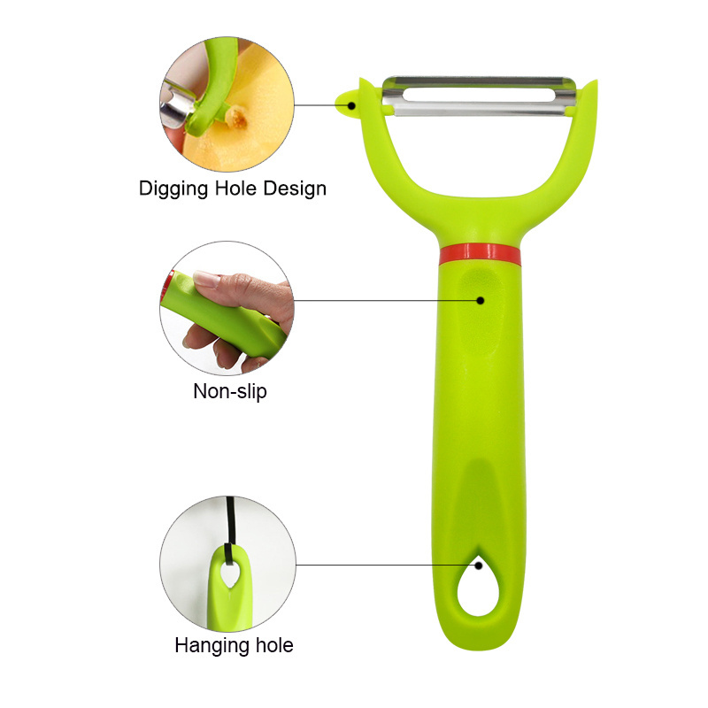 Kitchen Gadgets Stainless Steel 3 pcs Multifunction Vegetable Peeler set with Non-slip Handle for home kitchen