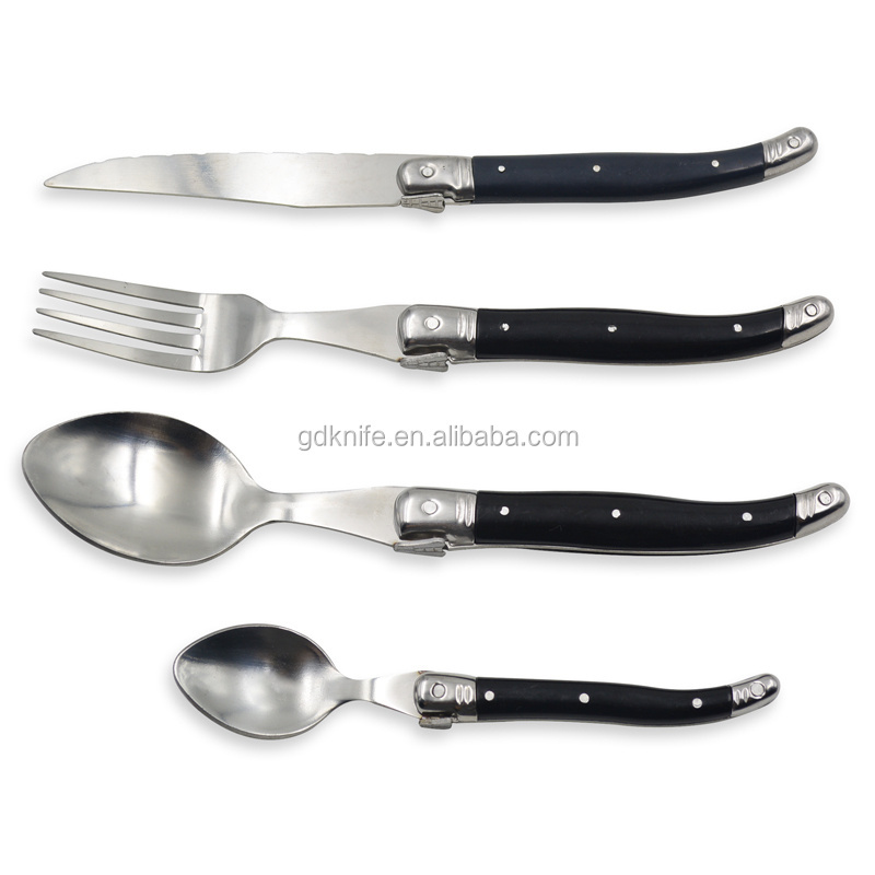 High quality pp handle tableware set flatware set stainless steel laguiole dinner cutlery set