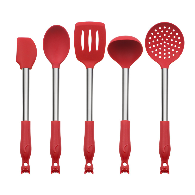 Wholesale Silicone Cooking Shovel Spoon Set Durable Kitchen Utensils With PP Handle Silicone Kitchen Utensils