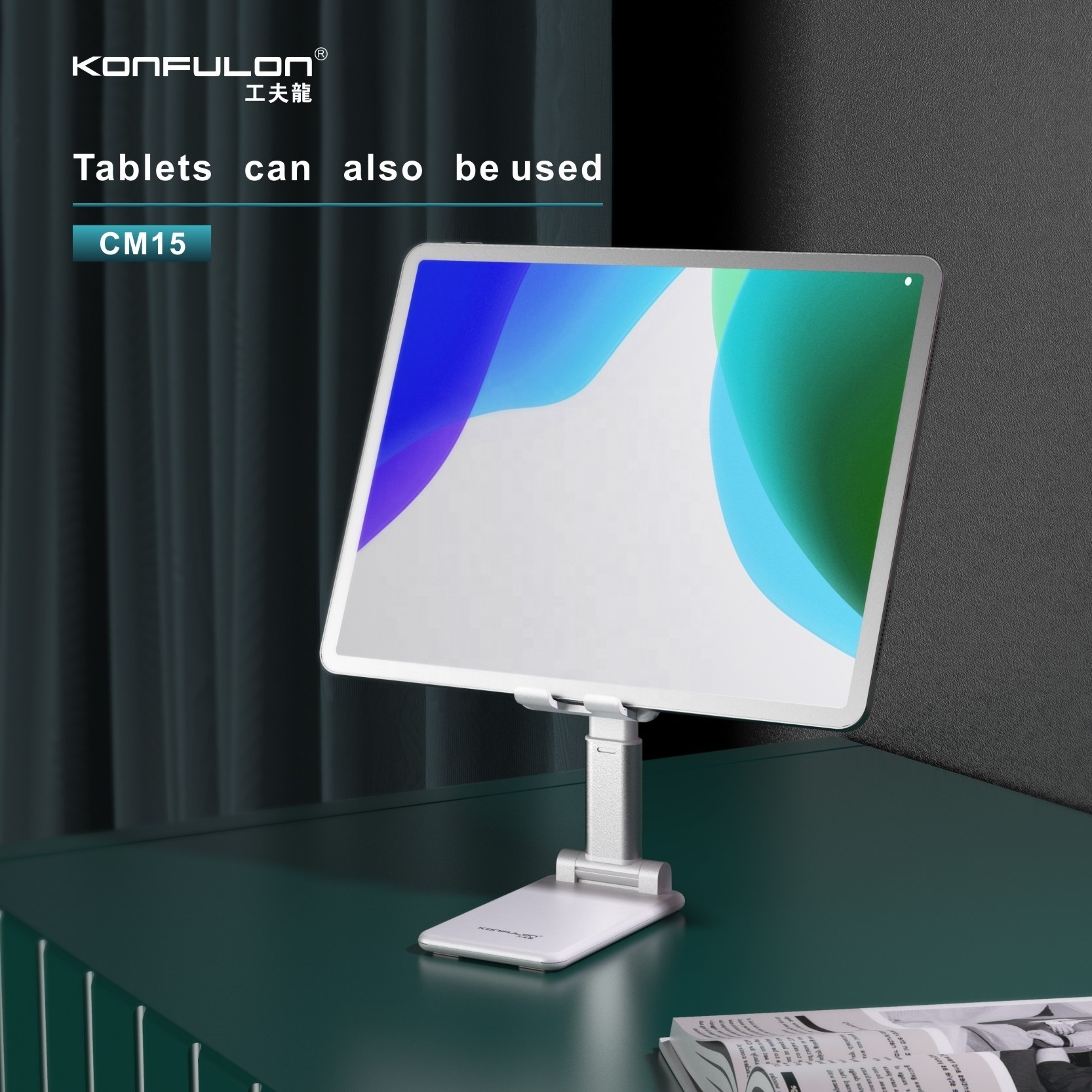 Konfulon Hot Selling Products 2023 Portable Adjustable Desk Tablet Mobile Phone Stand Mini Folding Smart Phone Holder