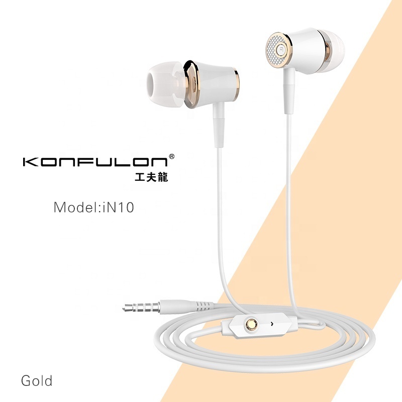 Konfulon Hot Selling Products 2023 Low Price 3.5mm Wired Headphones 1M TPE Wired Earphone Wire In Ear Earbuds For Mobile Phones