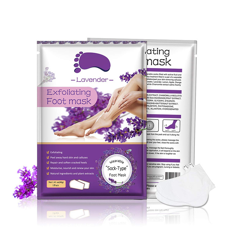 Wholesale Private Label Natural Organic Foot Peeling Moisturizer Exfoliating Nourishing  Lavender Foot Peeling Mask