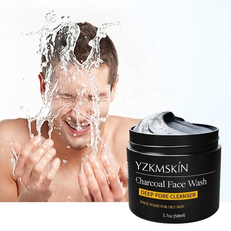 Skincare Sulfate Free Men Facial Cleansing Exfoliating with Charcoal and remove Acne Scarring Men Face Charcoal Face Wash