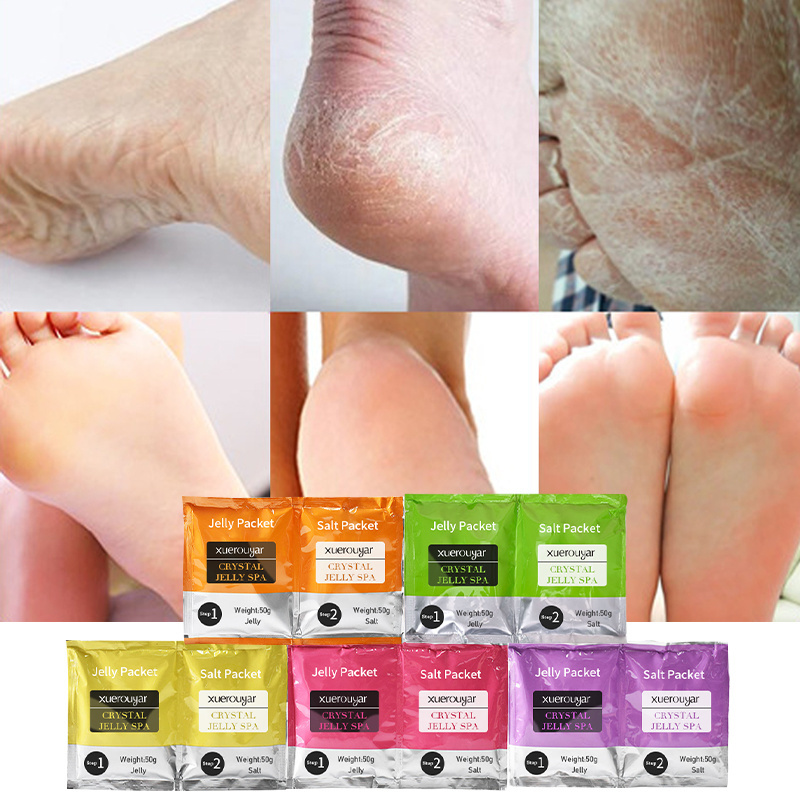 Nature Organic Lavender Crystal Jelly Foot Soak Foot Powder Exfoliating Moisturizing Rose Foot Bath Scrub Salt Skin Care